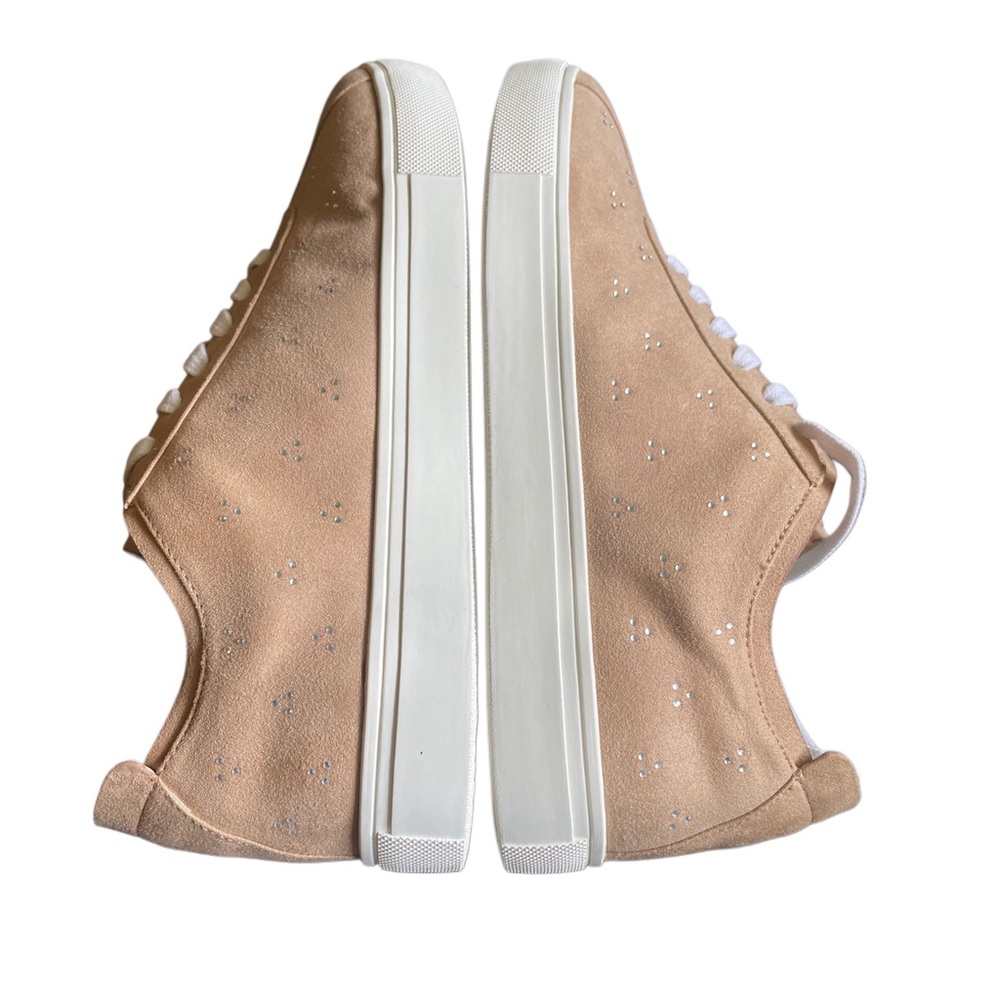 Isaac Mizrahi Live Sneakers Women's 9.5 Brown Fawn Rhinestones Faux Suede - Picture 5 of 6